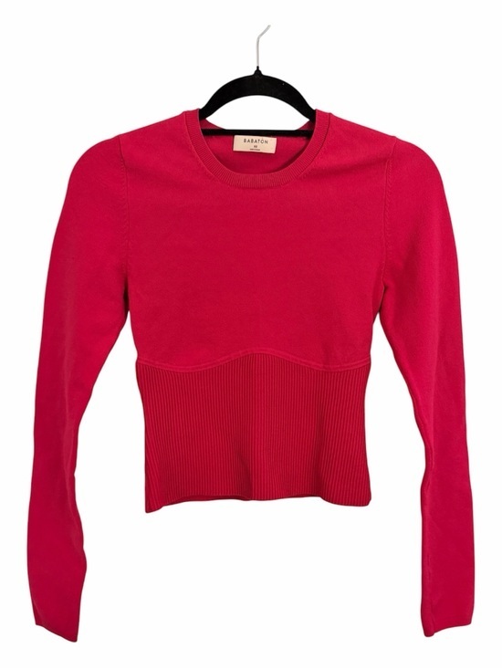 Aritzia Tops - ARITZIA BABATON XS Sculpt Knit Empire Longsleeve Sweater Top Hot Pink